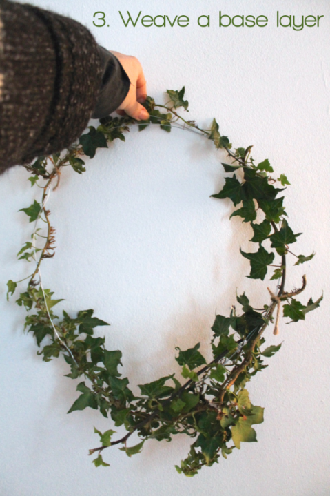 3. Weave a base layer Wreathmaking DIY by Joanna Thornhill for Stylist's Own